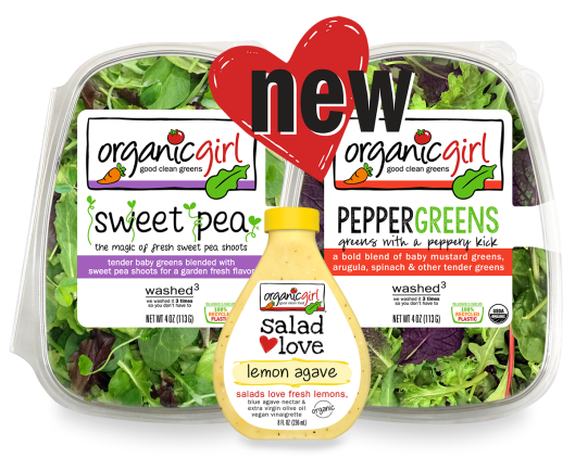 NEW organicgirl sweet pea PEPPERGREENS lemon agave